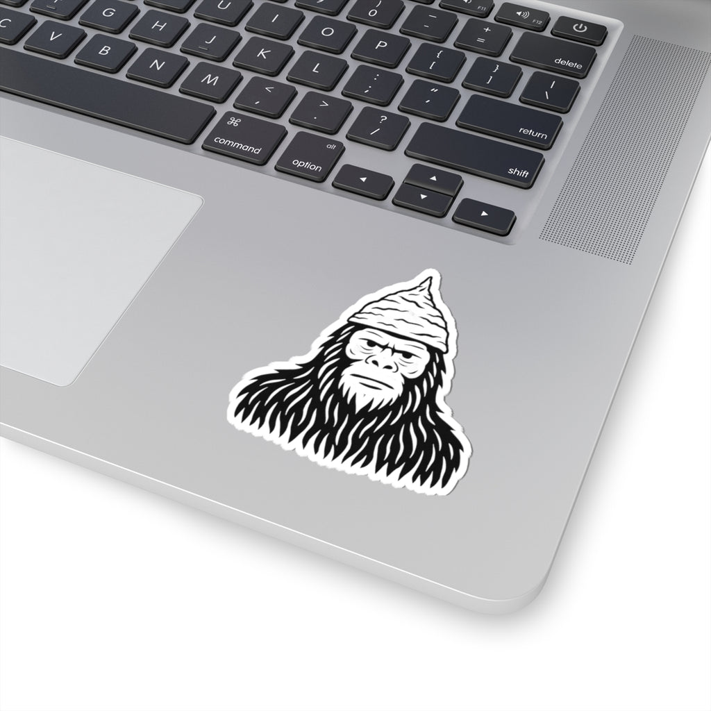 Bigfoot wearing a tinfoil hat, Kiss-Cut Sticker