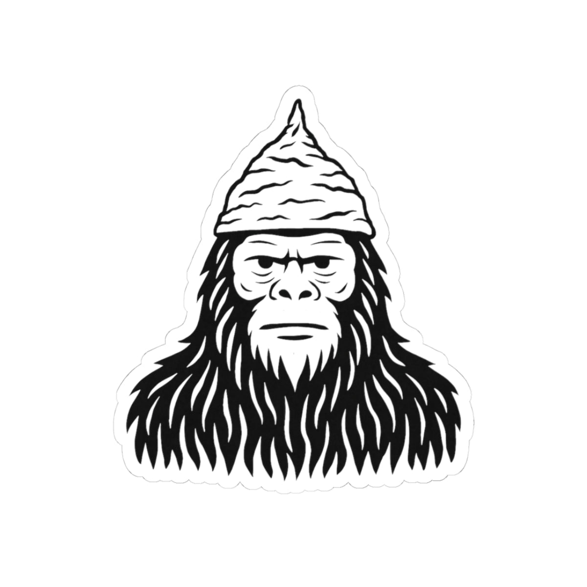 Bigfoot wearing a tinfoil hat, Kiss-Cut Sticker