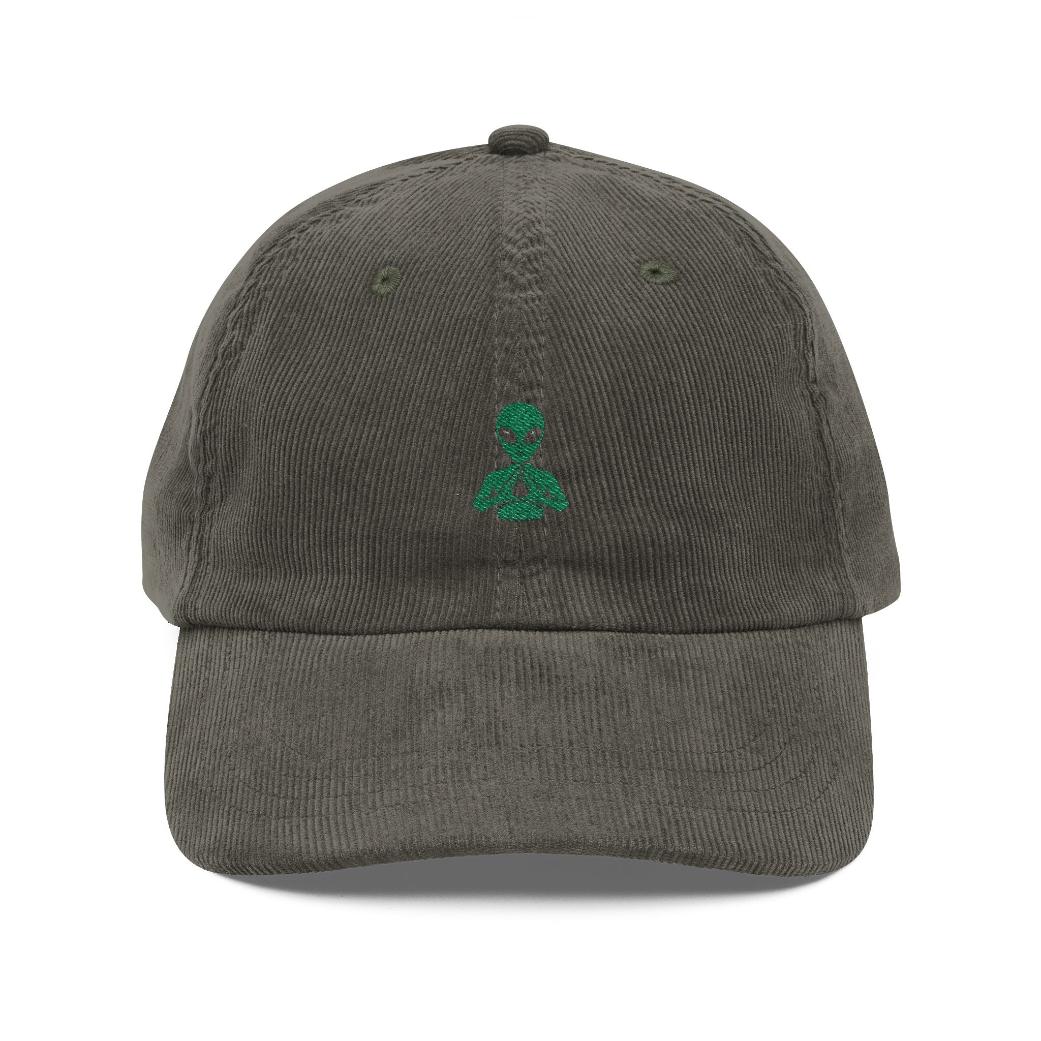 Embroidered Alien Corduroy Cap