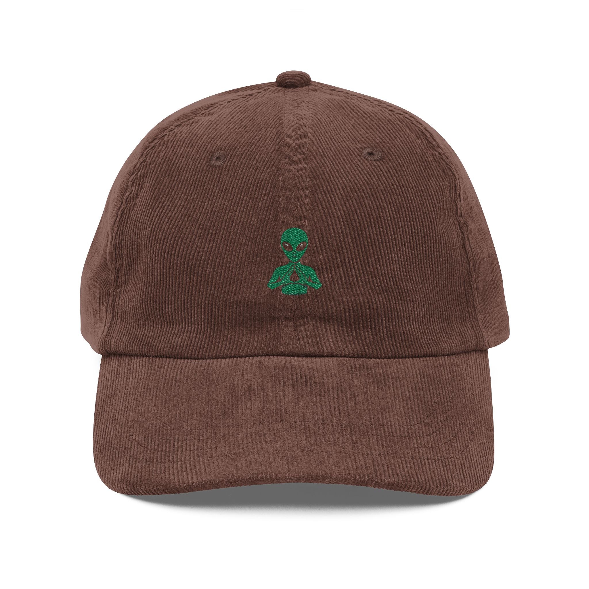 Embroidered Alien Corduroy Cap
